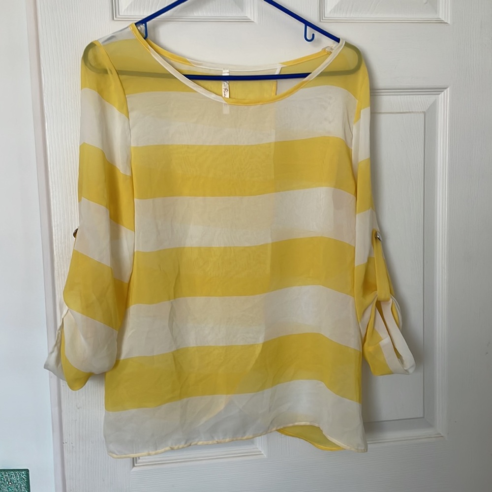 Sheer open back blouse